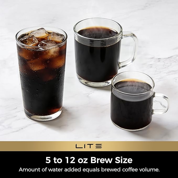 CHULUX Lite Single Serve Coffee Maker for K Cup Capsules, Single Cup Reservoir Coffee Maker with One Touch Brewing, 5 to 12 Oz Brew Sizes, Designed Specifically for Standard Mugs, Black