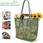 KALIDI Beach Nylon Mesh Tote Bag, Casual Tote Bag Hobo Women Foldable MAX 23L Shoulder Bag For Beach Picnic Vacation