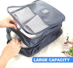Windyun 2 Pcs Shoe Bags for Travel Holds 3 Pair of Shoes Travel Shoe Bag for Packing Portable Shoe Cubes for Travel and Daily Use(Gray)