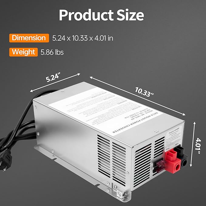 𝐔𝐩𝐠𝐫𝐚𝐝𝐞 WF-9875-AD 75 Amp RV Power Converter Charger, Replace for RV Camper WF-9800 Series, WF-9875, WF-9875-AD, for Lead-Acid/Lithium Battery Three-Stage Charge Rv Converter 75 Amp