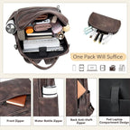 AGLOD Vegan Leather Laptop Backpack for Women 15.6 Inch Work Backpack Purse for Travel College