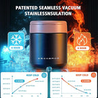 15.2oz Kids Thermo for Hot Food – Vacuum Insulated Food Jar with 316 Stainless Steel Interior, Leakproof Wide Mouth Soup Thermos for School Lunch (Blue)