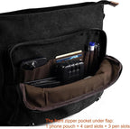 Evergoo Vintage Messenger Bag Unisex Shoulder Bags Canvas Satchel Cross Body Work Satchel Briefcase for 15.6 Inch Laptop