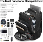 Boavan Laptop Backpack for men, 17.3 inch Laptop Bag with USB Port, Waterproof Travel Work Backpack Purse, Anti-Theft Teacher Nurse Doctor Casual Bookbags Office Business backpack，Black&Dark Grey