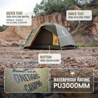 OneTigris Stella 4 Season Camping Tent Backpacking Waterproof Lightweight Easy Setup Instant 3000mm Waterproof Rating Outdoor Hiking Tent