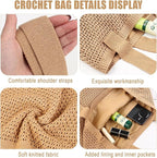 COOKOOKY Crochet Beach Tote bag Summer Beach Bag for Women Aesthetic Mesh Tote Bag Hippie Bag Knit Bag