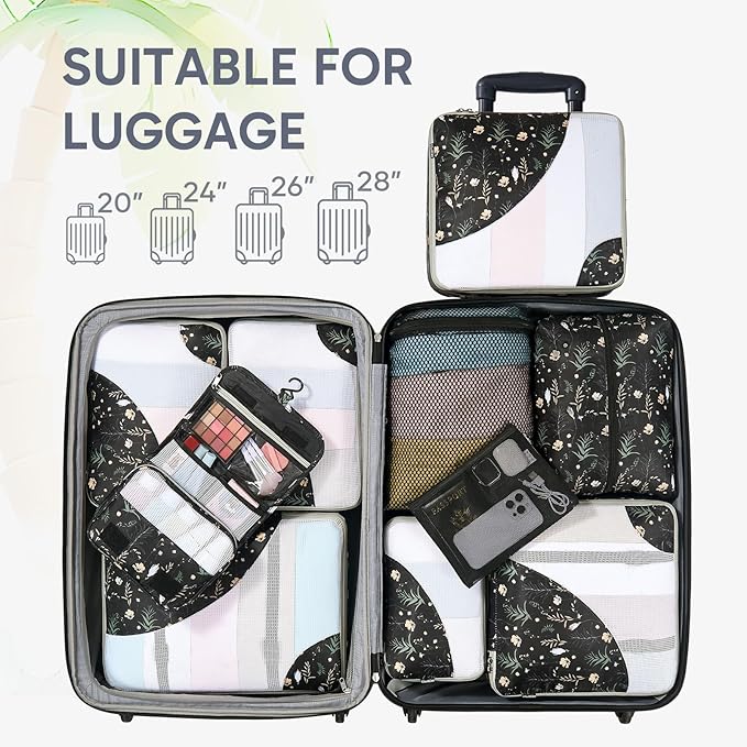 10 Set Packing Cubes for Travel, Gifts for Women Mom,Anti-Tearing Suitcase Organizer,OlarHike Vacation Essentials & Accessories for Cruise Ship