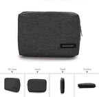 BAGSMART Electronics Organizer Travel Case, Small Cord Bag for Travel Essentials, Tech bag for Men Women, Cable Organizer for Phone, SD Card, Black