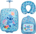 Bioworld Lilo & Stitch Kids' 3-Piece Travel Set With Luggage, Backpack, and Neck Pillow