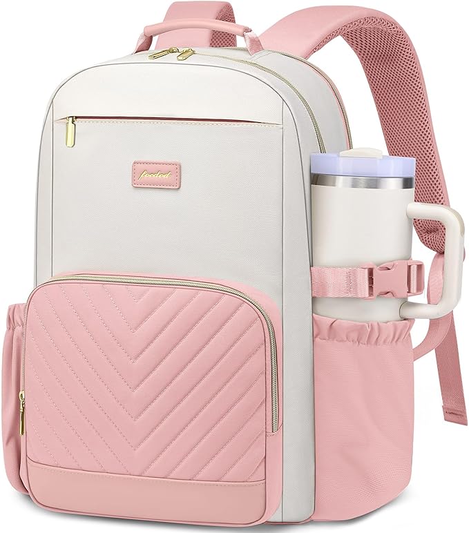 Laptop Backpack for Women Bookbag: 15.6 inch Work School Backpacks with Pouch Pocket for Large Capacity Cup & USB Charger College Book Bag Travel Business Nurse Teacher Bookbags Anti-theft Back Pack