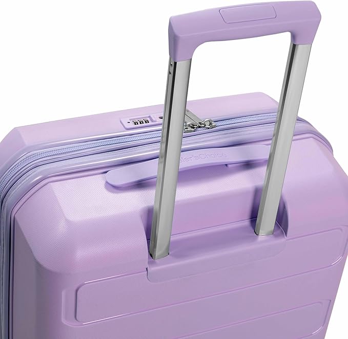 Traveler's Choice Pagosa Hardshell Expandable Luggage with Spinner Wheels, Lavender, 3-Piece Set (22/26/30)