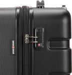 SwissGear 7366 Signature Hardside Expandable Luggage with Spinner Wheels, TSA Lock, Black, Checked-Medium 23-Inch