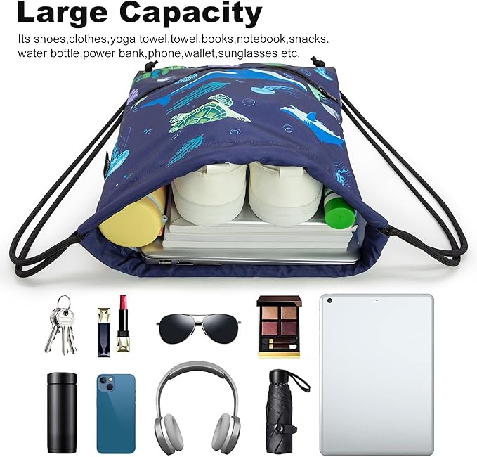HOLYLUCK Drawstring Backpack Bag Sport Gym Sackpack