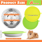 Patelai 12 Pcs Stainless Steel Dog Bowls with Silicone Lids Portable Food and Water Dishes for Pets Sealable Containers for 6.3" for Cats & Small Dogs (Red,Blue,Green,Purple)