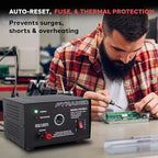 Pyramid Universal Compact Bench Power Supply - 10 Amp Linear Regulated Home Lab Benchtop AC-to-DC Converter w/ 13.8 Volt DC 115V AC 250W Input, Screw Type Terminal, 12V Car Cigarette Lighter-PS15K.5