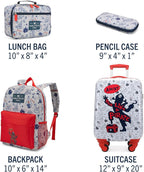 Nautica Kids Luggage - 18" Airline Approved Rolling Hardside Upright Carry-on Suitcase Set with Wheels (Pirate Ahoy | 5pc School Set)