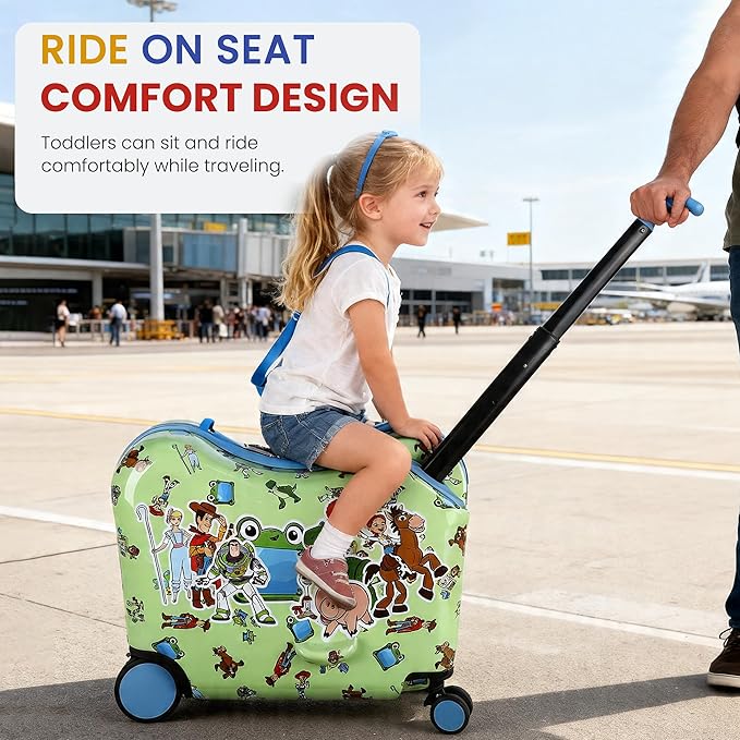 Bioworld Toy Story Kids Ride-On 15" Luggage For Travel and Adventures