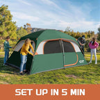 CAMPROS CP Upgraded 6/8 Person Camping Tents, Waterproof Windproof Family Tent with Larger Mesh Windows & Door, Double Layer, Easy Set Up, All-Season Dome Tent with Top Rainfly & Carry Bag