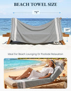 LANE LINEN Beach Towel, 2 Pack Beach Towels Oversized, 39"x71", Quick Dry Pool Towels for Adults, Absorbent Sandproof, Lightweight Travel Beach Towel - Alloy