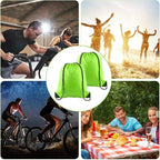 PLULON 2Pcs Drawstring Bags Bulk Fluorescent Green Drawstring Backpack String Backpack Cinch Sack Sport Gym Bags for Yoga Traveling Outdoor Sports