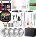 Gaialoop Portable Camping Cooking Utensils Set, Camp Kitchen Set with Organizer Bag, RV Essentials Outdoor Cooking Utensil Kit for Travel, Picnics, Camping, BBQs, Parties