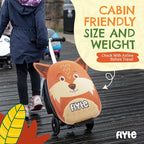 FLYTE Scooter Suitcase Folding Kids Luggage – Frazer the Fox, 18 Inch Hardshell, Ride On with Wheels, 2-in-1, 25 Litre Capacity