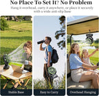 AJVV Camping Fan with Light, Remote and Oscillation, Battery Powered Hanging Tent Fan, Rechargeable Portable for Camp, Outdoor, Emergencies, Fishing, RV Travel, Jobsite