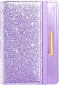 Passport Holder Cover,Traveling Passport Case Glitter Cute Passport Wallet for Women Purple