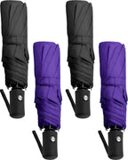 Yahenda 4 Pack Windproof Travel Umbrella Automatic Open & Close Folding Umbrellas for Rain Portable Umbrella Set for Men Women Backpack & Car Essentials