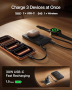 Baseus Picogo AM52 MagSafe Power Bank, Qi2.2 25W 10,000mAh Magnetic Portable Charger, 0.6" Slim Built-in 45W USB-C Cable, Alloy Fast Charging Wireless Battery Pack for iPhone 17/16/15/14/13/12 Only