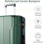 2 Piece Luggage Set, Hardside Suitcase with Spinner Wheels, TSA Lock & Expandable Hard Shell, Carry on and Checked Luggage for Travel, Maletas de Viaje for Men & Women (Green, 20+28Inch)