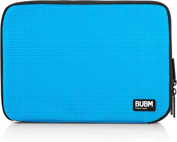 BUBM Double Layer Electronic Accessories Organizer, Travel Gear Bag for Cables, USB Flash Drive, Plug and More, Perfect Size Fits for iPad Mini (Medium, Blue)