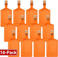 Travelambo 16 Pack Luggage Tags for Suitcases Privacy Protection Bag Tags Faux Leather Travel Accessories Essential, Hot Orange