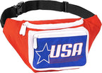American Flag Fanny Pack I 4th of July Bum Bag Crossbody - Flag For Halloween costumes - USA Fanny Pack for 4th of July accessories for women