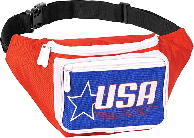American Flag Fanny Pack I 4th of July Bum Bag Crossbody - Flag For Halloween costumes - USA Fanny Pack for 4th of July accessories for women