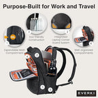 EVERKI Studio Expandable Laptop Backpack for Men & Women – Business and Travel Backpack, Carry-On Backpack for Office & Travel, Professional Backpack, 15-Inch MacBook & Laptop Bag, 26L Capacity, Black