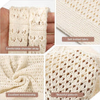 WantGor Crochet Bags, Beach Mesh Tote Bag Womens Shoulder Shopping Handbag Casual Travel Totes Bag Foldable Hobo Bags