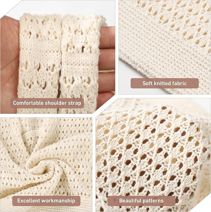 WantGor Crochet Bags, Beach Mesh Tote Bag Womens Shoulder Shopping Handbag Casual Travel Totes Bag Foldable Hobo Bags