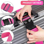 Luggage Straps for Suitcases TSA Approved, Travel Belt Suitcase Belt, Suitcase Straps TSA Approved, Luggage Belt Strap TSA Approved, Travel Straps for Luggage, Luggage Band Bag Straps, Pink