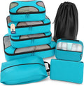 Shacke Packing Cubes for Travel 8 Set - Premium Luggage Organizer Bags - Versatile Travel Organizer for Women and Men - Optimized Packing Bags - Travel Essentials (Aqua Teal)