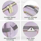 LOVEVOOK 40L Large Travel Backpack for Women Men, 17 Inch Carry on Backpack for Traveling on Airplane, Personal Item Travel Bag Airline Approved, Business Causal Weekender Backpack, Light Purple-Grey