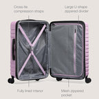 U.S. Traveler Boren Expandable Hardside Rugged Travel Luggage with 8 Spinner Wheels, Lavender, Checked-Medium 26-Inch
