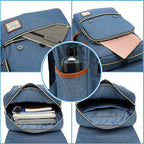 Mancio Slim Vintage Laptop Backpack For women,Men For Travel, College, Dayparks, Fits up to 15.6Inch Notebook in Blue