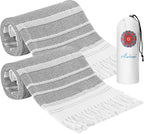 Antfuny 2 Pack Turkish Beach Towel Vacation Essentials Quick Dry Sand Free Oversized Bath Pool Swim Towel Extra Large XL Big Adult Travel Cruise Accessories Must Have Clearance Stuff Necessities Gray