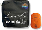 Travel Laundry Detergent Sheets and Foldable Travel Laundry Bag – Compact Laundry Detergent Sheets for Traveling, Dirty Clothes Laundry Bag for Hotels, Cruises & Suitcases