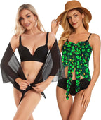 CHICGAL 2 Pieces Women Beach Sarong Bathing Suit Wrap Skirt Sheer Bikini Swimsuit Cover Ups for Swimwear