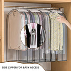 Upgraded Thickened Clear Garment Bags for Hanging Clothes 4 Packs, 10“ Gusseted and 40" Clothes Protectors for Hanging Clothes for Closet, Shirts, Coats, Dresses