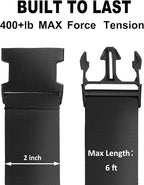 Luggage Straps for Suitcases TSA Approved Travel Belt 8 Pack by Chelmon (Black)