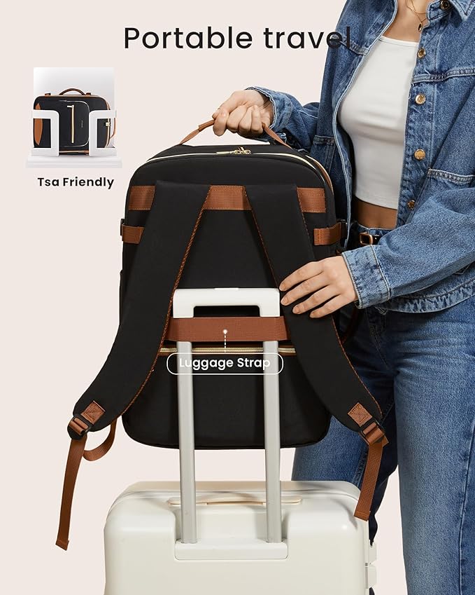 LOVEVOOK 40L Large Travel Backpack for Women, Carry on Backpack Airline Approved, Waterproof Travel Essentials fits 18" Laptop, TSA Personal Item Travels Bag Sports Backpack with 3 Packing Cubes