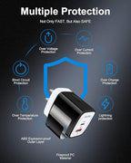 Galaxy S26 USB Type C Charger, Dual Port USB-C Wall Plug 20W PD & QC3.0 USB A Fast Charging Block for Samsung Galaxy S26 Ultra S25/S24/S23 S22/S21, iPhone 17e 17 16E 16 Pro Max USBC Brick Power Box